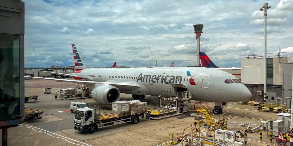 American Airlines Boeing 787-9 at London Heathrow