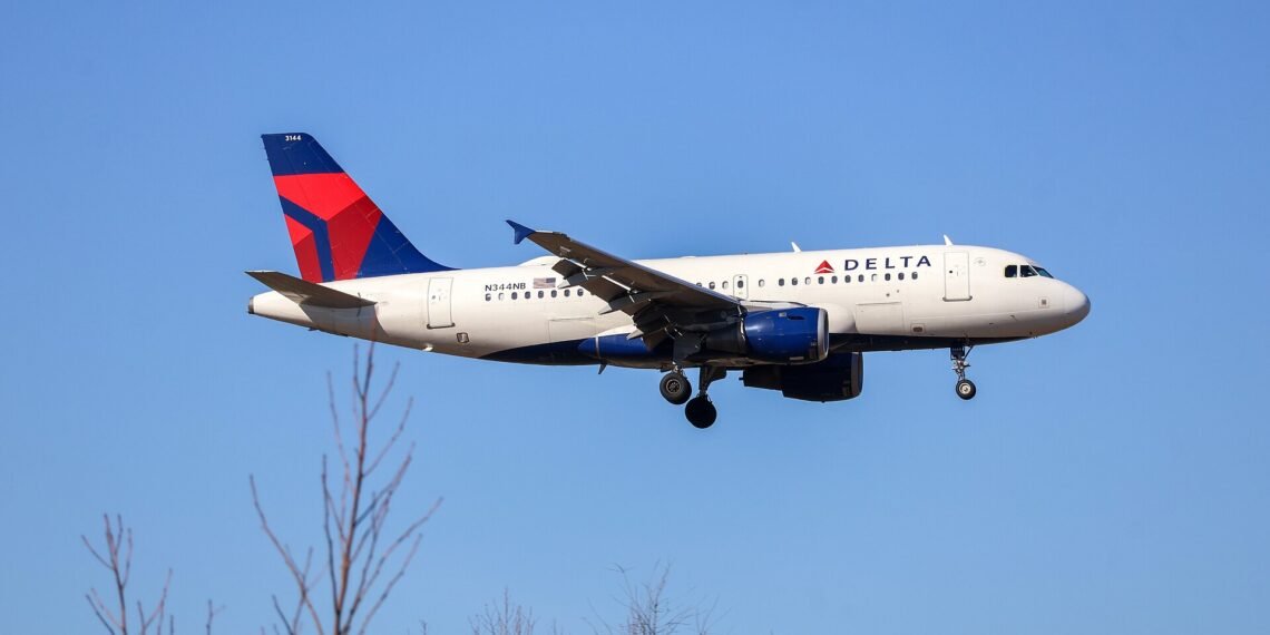 Delta Air Lines Airbus A319 on approach to Atlanta
