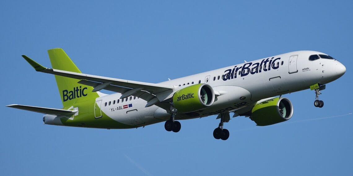 airBaltic Airbus A220-300 at Frankfurt Airport