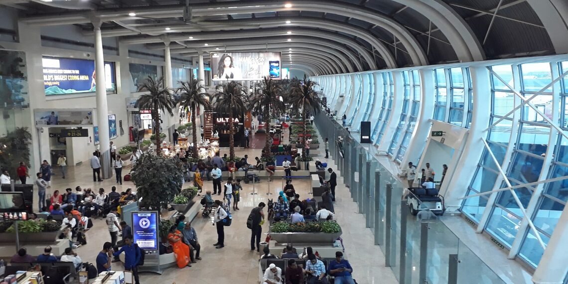 Inside Chhatrapati Shivaji Maharaj International Airport in Mumbai
