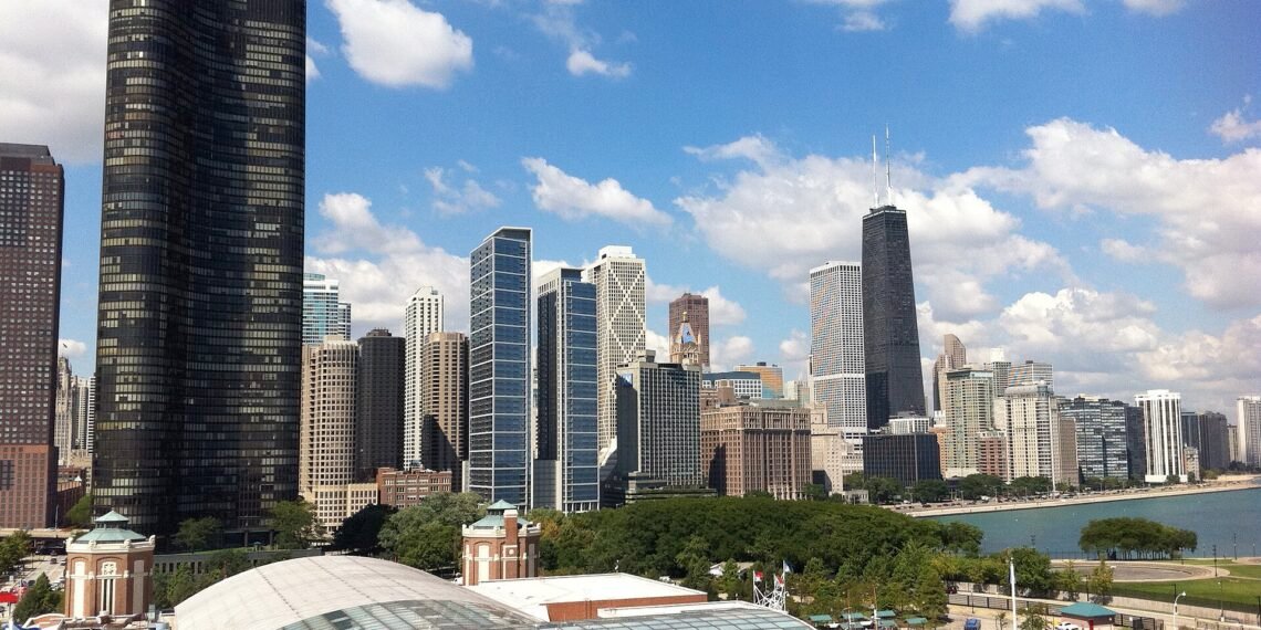 Magnificent Mile skyline viewed from the Navy Pier ferris wheel