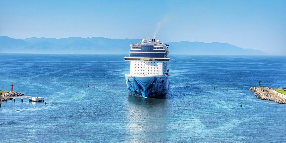 Norwegian Bliss Cruise Ship Entering Puerto Vallarta Harbor