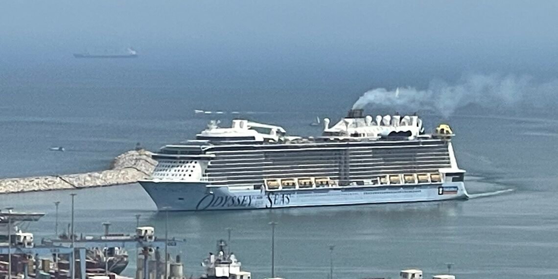 Odyssey of the Seas cruise ship in port at Haifa