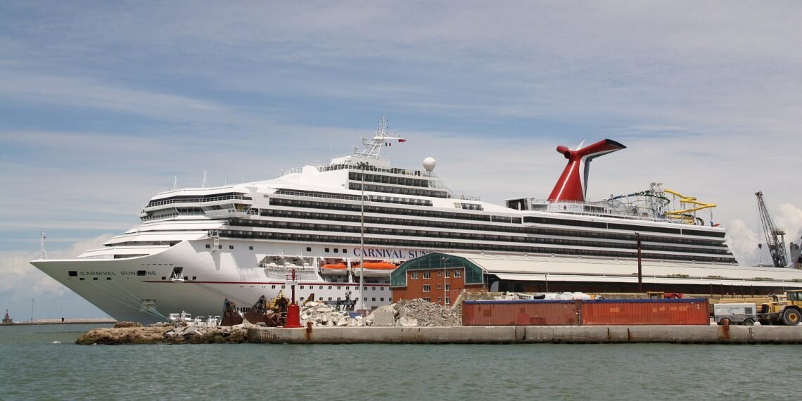 Carnival Sunshine cruise ship in port at Livorno, Italy