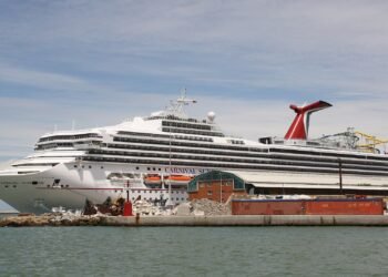 Carnival Sunshine cruise ship in port at Livorno, Italy