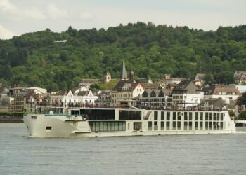 River cruise ship Crystal Debussy on the Rhine near Boppard, Germany
