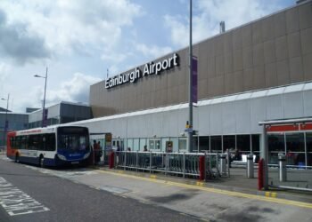 Exterior of the terminal building at Edinburgh Airport