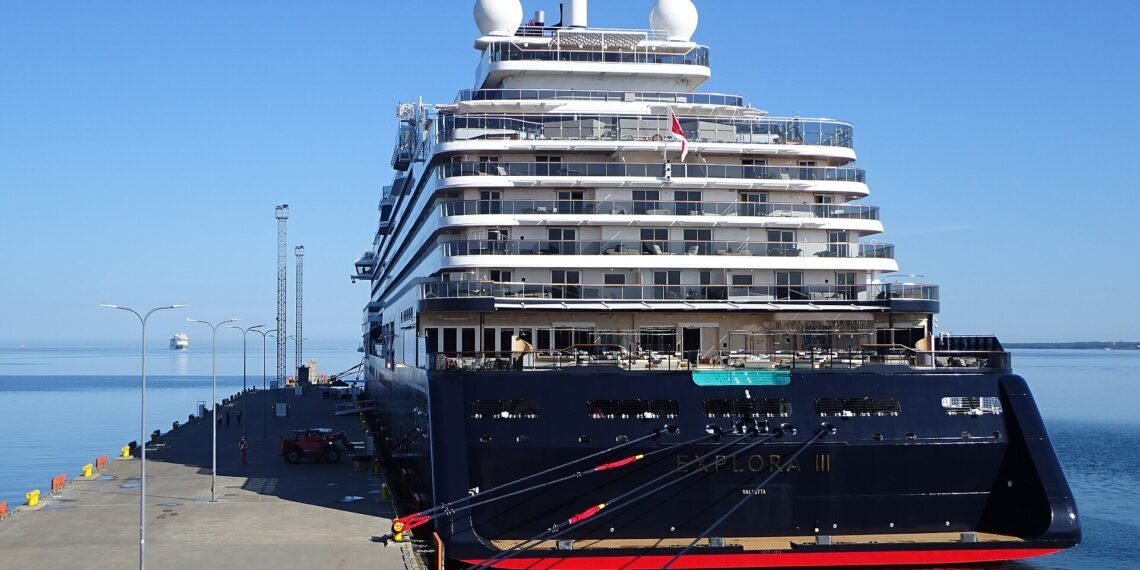 Explora III moored at Pier 27 in the Port of Tallinn, Estonia