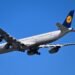 Lufthansa Airbus A340-600 D-AIHX on final approach to Boston Logan