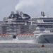 MSC Virtuosa cruise ship entering Southampton Water, England