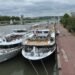 River cruise ships moored on the Seine in Rouen