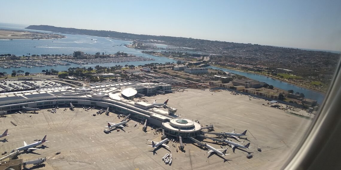 Aerial view of San Diego International Airport