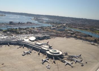 Aerial view of San Diego International Airport